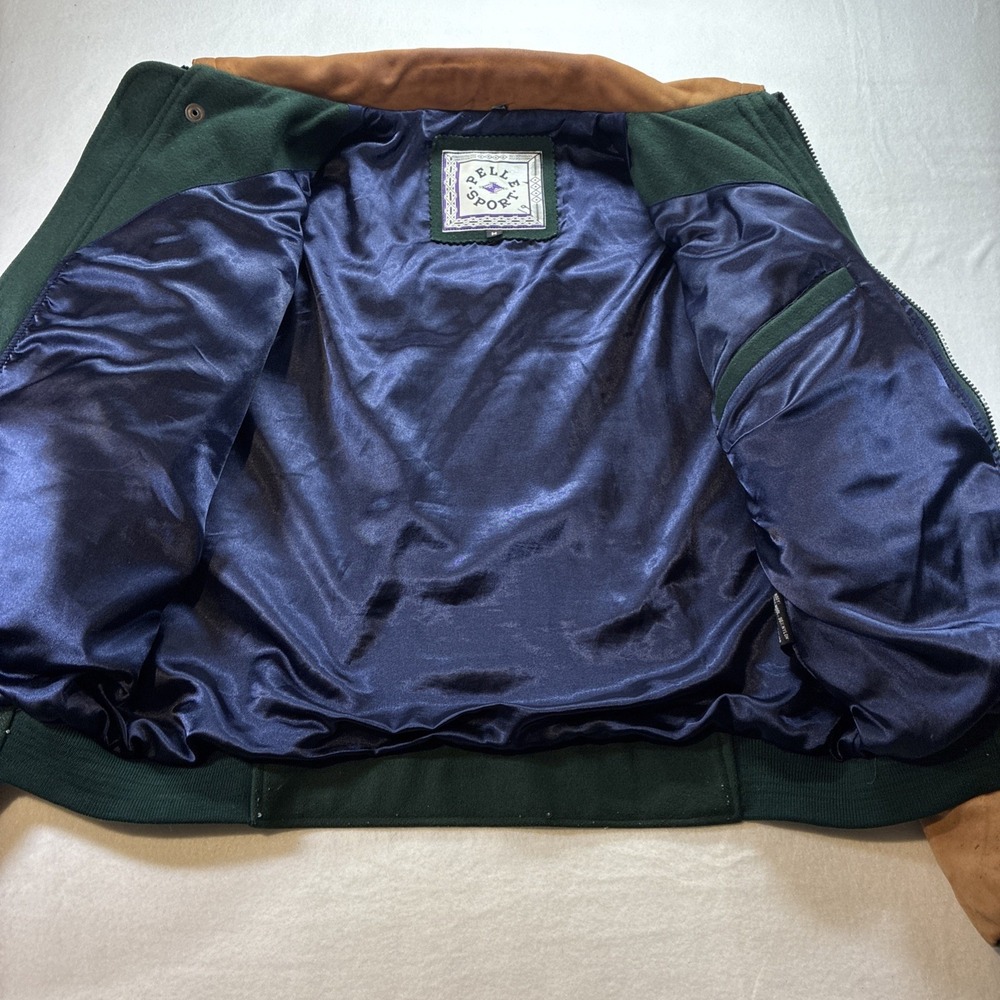 VTG Varsity Bomber Letterman Jacket Leather Wool Mens M Pelle Sports Coat Blank - Picture 11 of 16